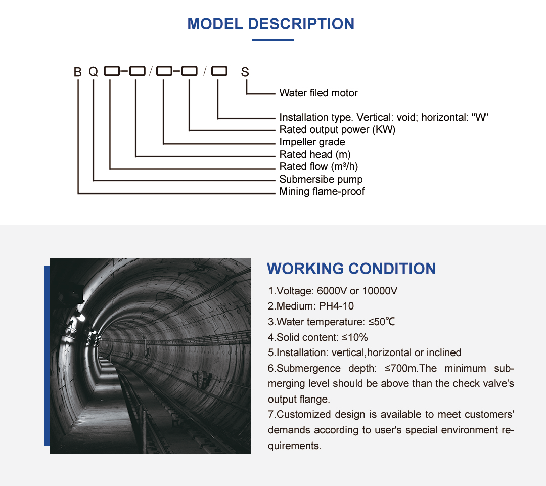 BQ Series Mining High Voltage Explosion-Proof Submersible Pump