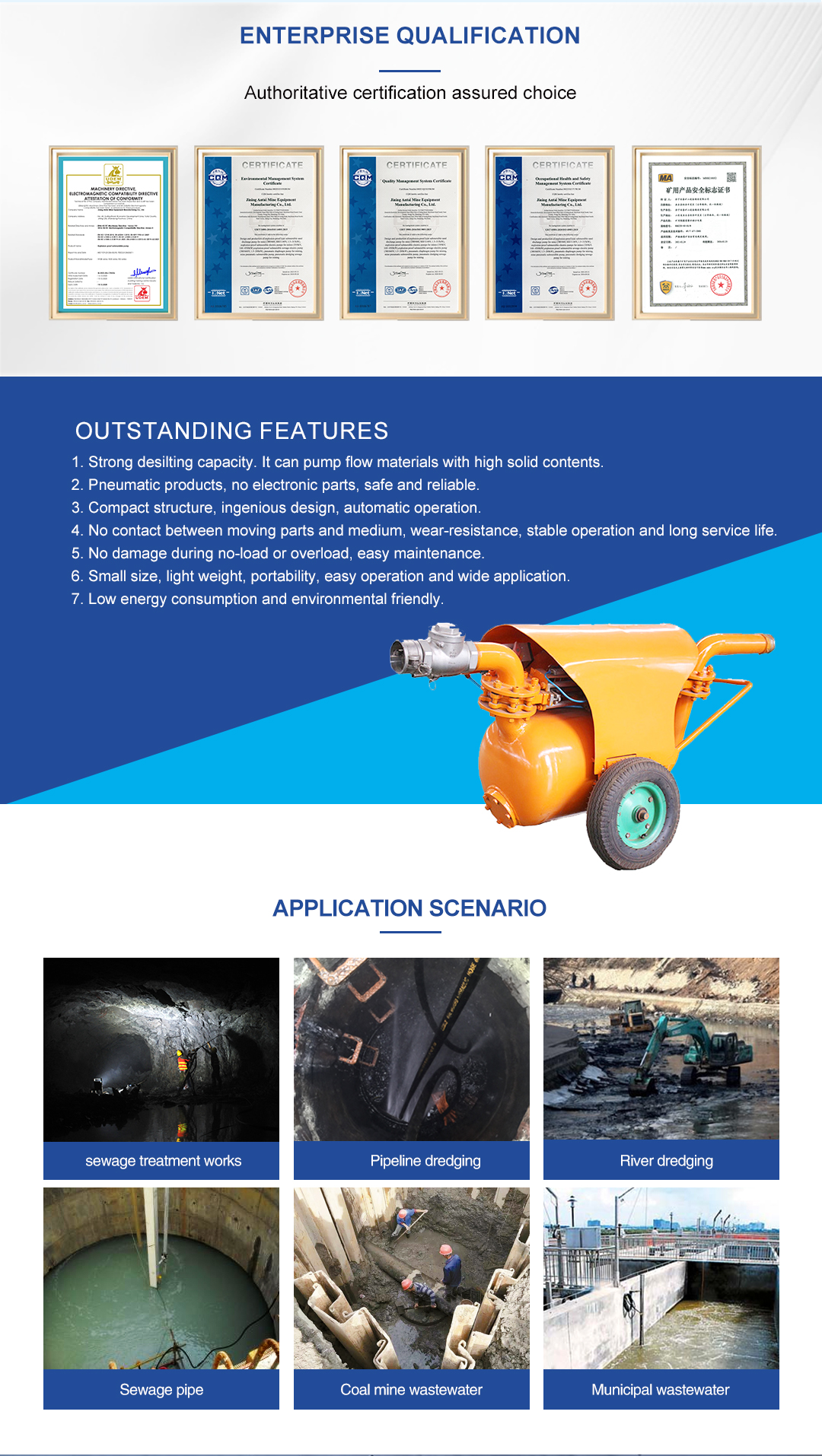 QYF Series Pneumatic Desilting Pump